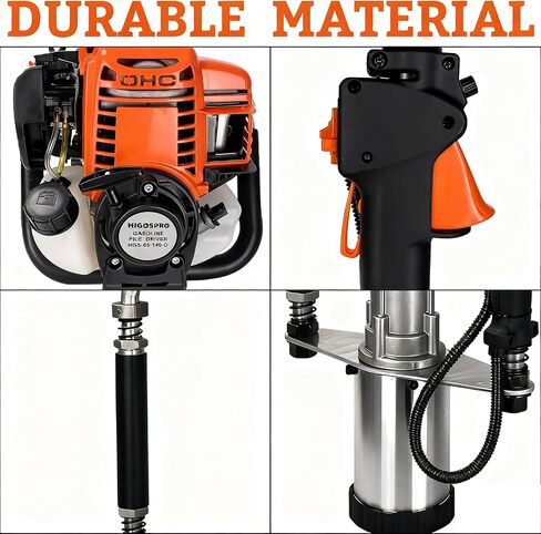 1200W 4-Stroke 37.7cc Gas T Post Driver with 3 Sleeves | 37.7cc 4-Stroke, 1200W/8500RPM, 35J Impact, 3 Sleeves (45mm, 55mm, 88mm), for Farm, Ranch, Construction in Kuwait