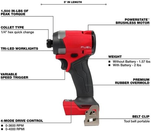 New 2953-20 Impact Driver for Milwaukee M18 FUEL 18V 1/4" Hex Cordless Impact Driver -Bare Tool in Kuwait