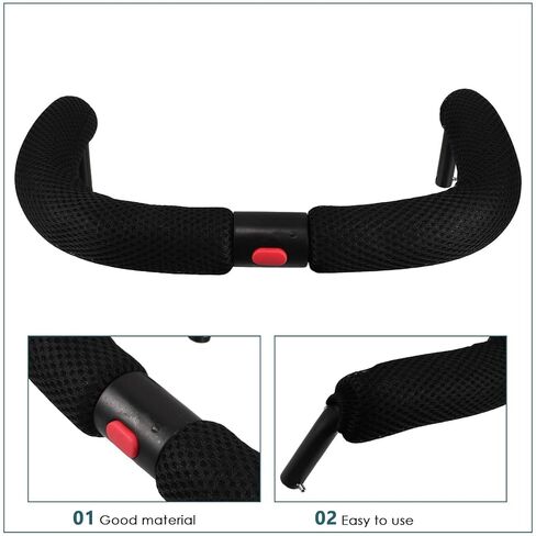 TEHAUX Universal Padded Stroller Safety Bar with Sponge and Polyester Material, Stroller Handlebar Protector for Enhanced Safety and Comfortable Grip, Replacement Crossbar Accessory in Kuwait