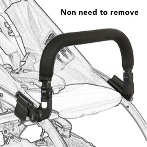 Fafeicy Baby Stroller Bumper Bar with PU Leather Cover Universal Stroller Crossbar 40cm Replacement Armrest Handle Quick Install for Daily Walks Shopping and Park Use in Kuwait