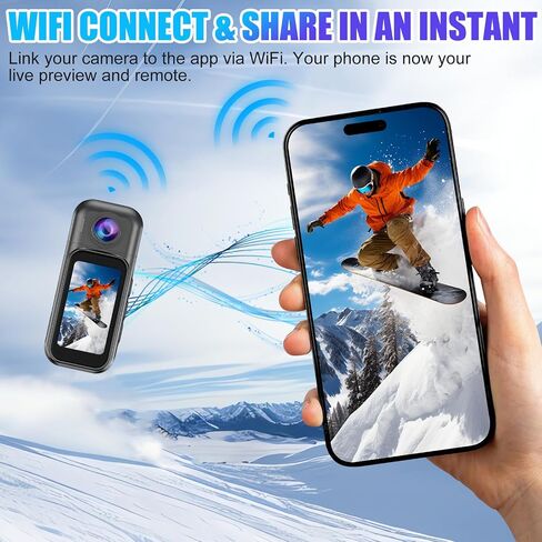 OBEST Mini Body Camera 128GB, 1080P Thumb Size Action Camera with 1.5inch LCD Touch Screen & Charging Case, Hands-Free POV Recording, Wearable Portable Camcorder for Work Travel Vlog Swim in Kuwait