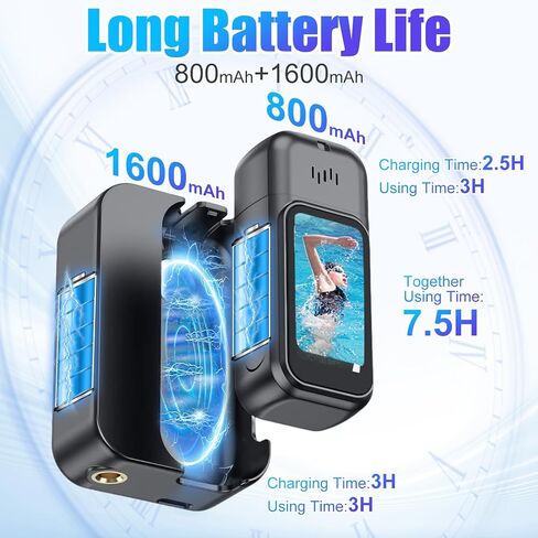 OBEST Mini Body Camera 128GB, 1080P Thumb Size Action Camera with 1.5inch LCD Touch Screen & Charging Case, Hands-Free POV Recording, Wearable Portable Camcorder for Work Travel Vlog Swim in Kuwait