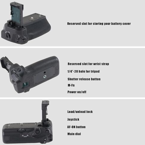 Replacement BG-R20 Vertical Battery Grip for Canon EOS R5II R5 R5C R6 R6II R6III DSLR Camera,Holds Up tp Two LP-E6 LP-E6NH LP-E6N Batteries for Extended Shooting,Built-in Battery Cover Holder in Kuwait