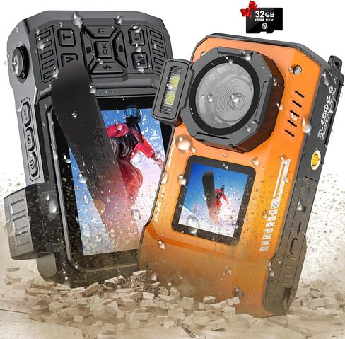 8K Underwater Camera Rugged WiFi 33FT Waterproof 70MP 32GB Card Dual-Screen | Suitable for Snorkeling, Diving, Selfie Dustproof Shockproof, Autofocus Point-and-Shoot, 2500mAh battery, Type-C, Blue in Kuwait
