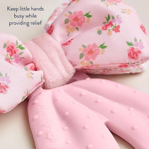 Itzy Ritzy Crinkle Teether Toy – Bow Teething Toy Includes Silicone, Velour & Crinkle Material – Features Multiple Textures for Teething Relief – Designed for Ages 3 Months and Up (Bows) in Kuwait