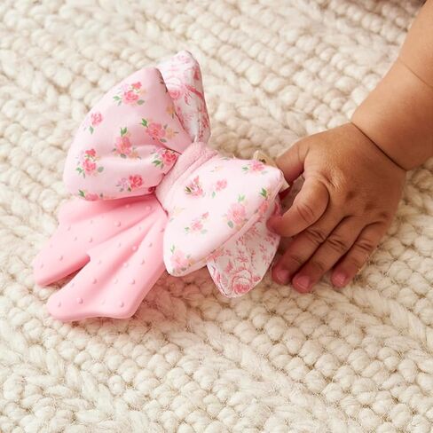 Itzy Ritzy Crinkle Teether Toy – Bow Teething Toy Includes Silicone, Velour & Crinkle Material – Features Multiple Textures for Teething Relief – Designed for Ages 3 Months and Up (Bows) in Kuwait