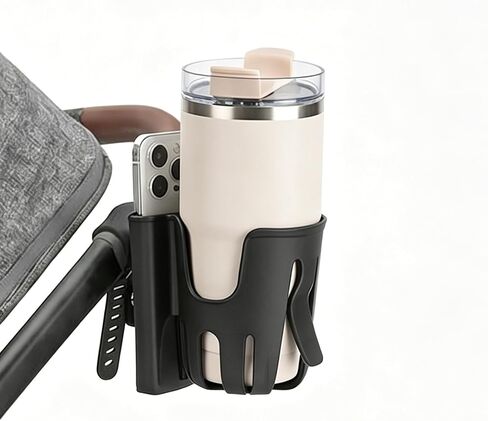 Cup Holder Compatible with UPPAbaby Vista V3 Cruz | 360 Degree Rotatable,Strap Cup Holder with Phone Slot Compatible with Accmor in Kuwait