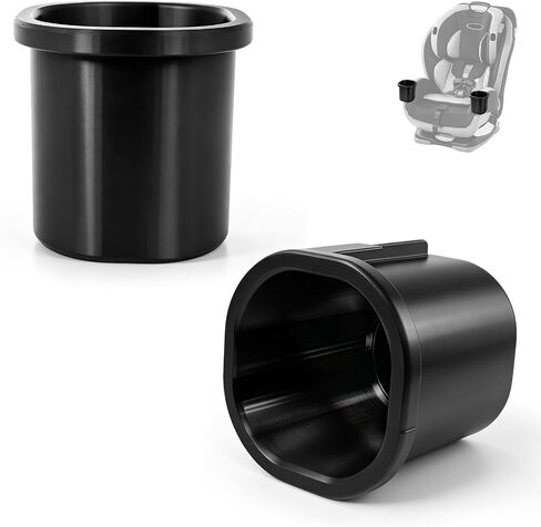 2 Pcs Cup Holder Compatible with Graco Extend2Fit 3-in-1 Car Seats | Dishwasher Safe Single Cup Holder, Car Seat Replacement Parts, Fits Left or Right Side, Black in Saudi Arabia