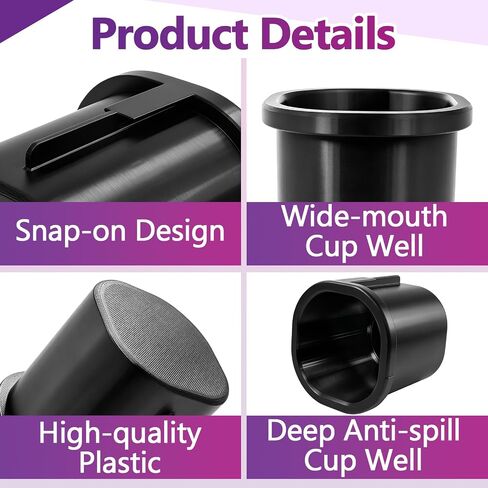2 Pcs Cup Holder Compatible with Graco Extend2Fit 3-in-1 Car Seats | Dishwasher Safe Single Cup Holder, Car Seat Replacement Parts, Fits Left or Right Side, Black in Saudi Arabia