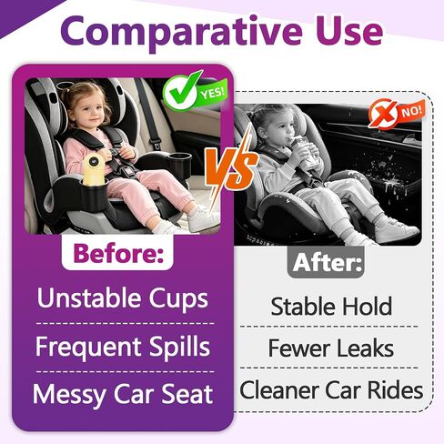 2 Pcs Cup Holder Compatible with Graco Extend2Fit 3-in-1 Car Seats | Dishwasher Safe Single Cup Holder, Car Seat Replacement Parts, Fits Left or Right Side, Black in Saudi Arabia