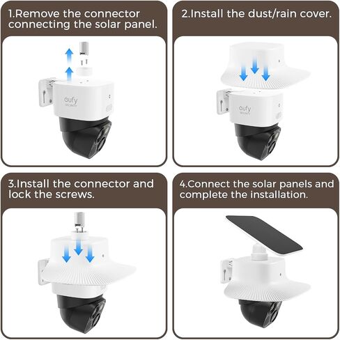 Eufy Rain Cover Sun & Rain Shield Cover Compatible with Eufy SoloCam S340, Anti-UV Heavy Duty ABS Weatherproof Protector Case for Solar Wireless Security Camera (Cover Only, No Camera) (White) in Kuwait