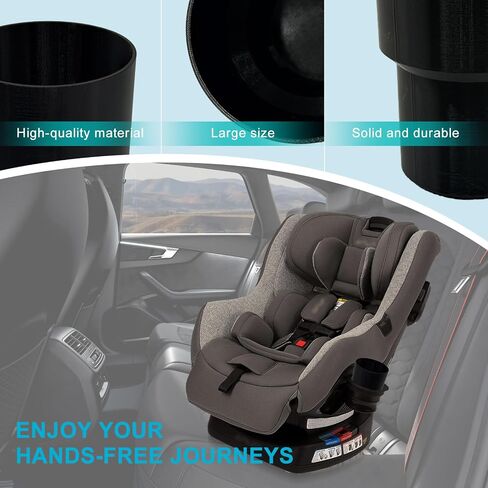 Cup Holder Adapter Compatible with Nuna Rava Car Seats, Upgraded Widened Design Fits Most Kids Water Bottles (Black) (1pc) in Kuwait