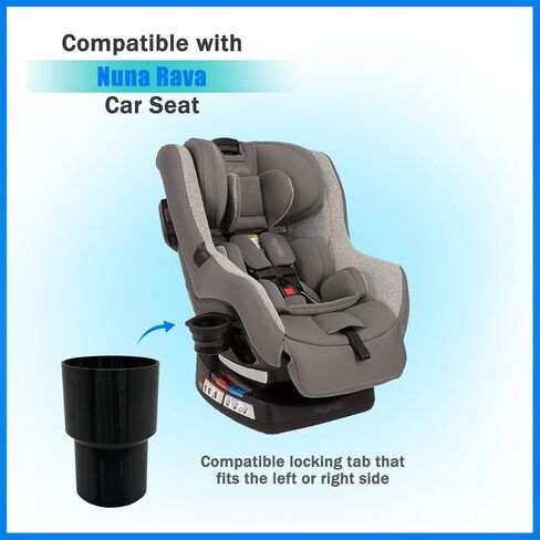 Cup Holder Adapter Compatible with Nuna Rava Car Seats, Upgraded Widened Design Fits Most Kids Water Bottles (Black) (1pc) in Kuwait