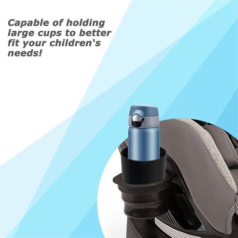 Cup Holder Adapter Compatible with Nuna Rava Car Seats, Upgraded Widened Design Fits Most Kids Water Bottles (Black) (1pc) in Kuwait