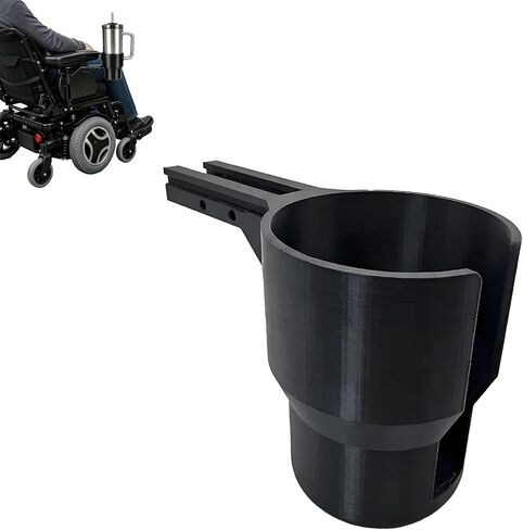 Wheelchair Cup Holder Attachment Compatible for Permobil Uni-Track System, Power Chair Water Bottle Holder Fits 40oz Tumblers & Travel Mugs, Secure T-Slot Mount Armrest Accessory in Kuwait
