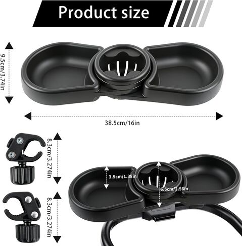 Snack Tray Compatible with Joie Stroller,BPA-Free 3in1 Stroller Snack Tray | with Deep Cup Holder, Universal Fit for Snacking On The Go, Easy Install Stroller Travel Accessories in Kuwait