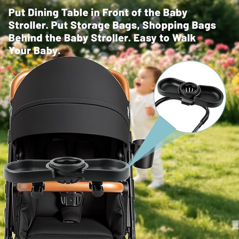 Snack Tray Compatible with Joie Stroller,BPA-Free 3in1 Stroller Snack Tray | with Deep Cup Holder, Universal Fit for Snacking On The Go, Easy Install Stroller Travel Accessories in Kuwait