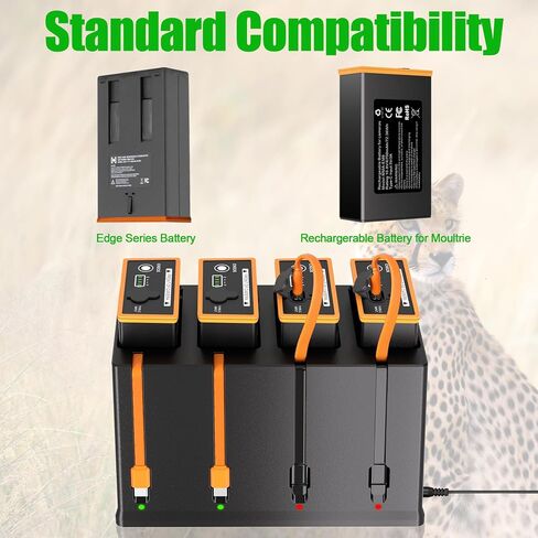 JYJZPB 4-Slot Battery Charging Station Fit for Moultrie Edge Batteries | for Cellular Trail Camera Edge 2, Edge 3, Edge 2 Pro, Edge Battery, Cartridge Charger Includes 12V 5A Wall Charger in Kuwait