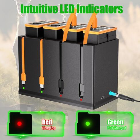 JYJZPB 4-Slot Battery Charging Station Fit for Moultrie Edge Batteries | for Cellular Trail Camera Edge 2, Edge 3, Edge 2 Pro, Edge Battery, Cartridge Charger Includes 12V 5A Wall Charger in Kuwait