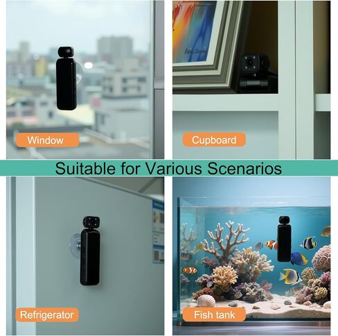 2K Window Camera, Clip-on Body Camera, Wireless 2.4GHz WiFi, Night Vision, Motion Detection, Dual Rotations, Wide Angle, 64GB Card, Suction Cup Mount, Indoor & Outdoor Home Security Camera in Kuwait