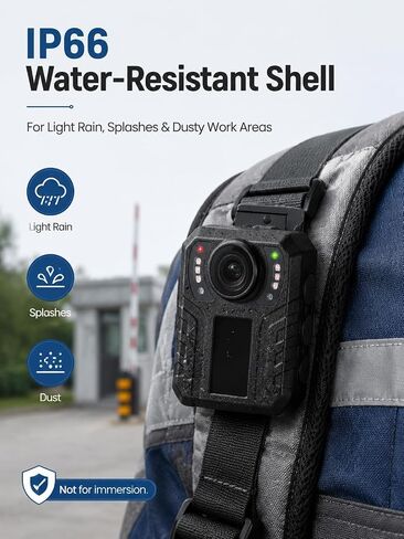SPIKECAM 10 Hours Body Cameras with Audio and Video Recording, Real 1080P Body Cam for Security Guards, 2-Inch Screen Bodycam with Clear IR Night Vision, USB-C, 360° Clip in Kuwait