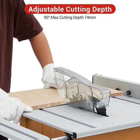 Table Saw, 10 Inch 15A Multifunctional Saw With Stand & Push Stick, 90° Cross Cut & 0-45° Bevel Cut, 5000RPM, Adjustable Blade Height for Woodworking, Orange in Kuwait