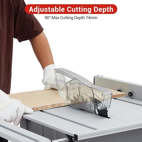 Table Saw, 10 Inch 15A Multifunctional Saw With Stand & Push Stick, 90° Cross Cut & 0-45° Bevel Cut, 5000RPM, Adjustable Blade Height for Woodworking in Kuwait