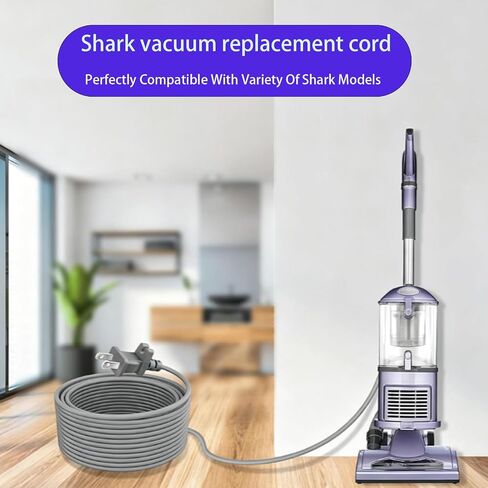 36Ft Vacuum Replacement Power Cord | 17 Guage 2-Prong Extension Cable Fit for Shark Bissell Hoover Electrolux Eureka Sanitaire Kenmore Upright Vacuum in Kuwait