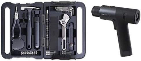 HOTO 40-Piece Tool Kit, Household Essentials tool Set + HOTO Cordless Brushless Drill 12V in Kuwait