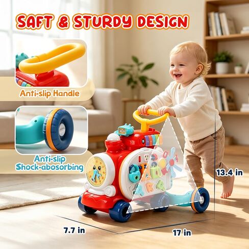 Baby Push Walker Toddler Walking Toy with Busy Board & Activity Center | Baby Push Walker, Toddler Learn to Walk Toy with Musical Busy Board & Activity Center in Kuwait