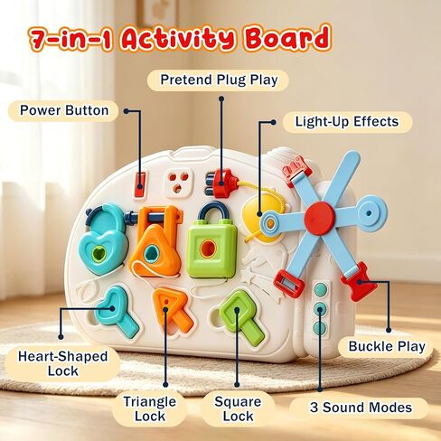 Baby Push Walker Toddler Walking Toy with Busy Board & Activity Center | Baby Push Walker, Toddler Learn to Walk Toy with Musical Busy Board & Activity Center in Kuwait