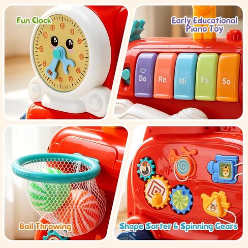 Baby Push Walker Toddler Walking Toy with Busy Board & Activity Center | Baby Push Walker, Toddler Learn to Walk Toy with Musical Busy Board & Activity Center in Kuwait
