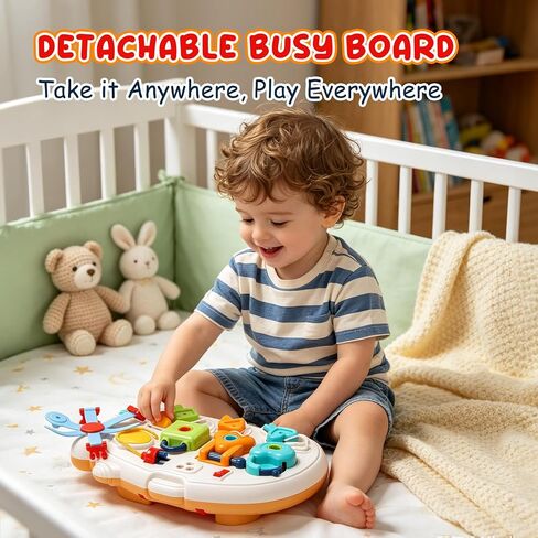 Baby Push Walker Toddler Walking Toy with Busy Board & Activity Center | Baby Push Walker, Toddler Learn to Walk Toy with Musical Busy Board & Activity Center in Kuwait
