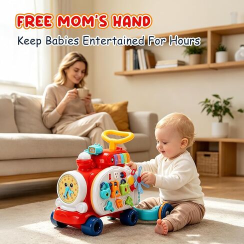 Baby Push Walker Toddler Walking Toy with Busy Board & Activity Center | Baby Push Walker, Toddler Learn to Walk Toy with Musical Busy Board & Activity Center in Kuwait