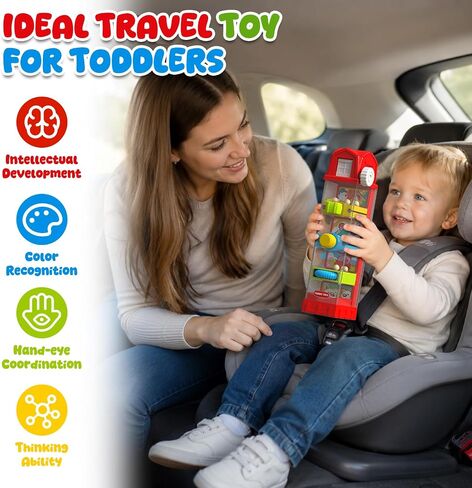 Farm Egg Drop Montessori Toys for 3 4 5 6 Year Old Boys Girls, Toddler Fine Motor Activity Toy with 5 Activity Centers, Cause and Effect Learning, Quiet Sensory Travel Toy Christmas Birthday Gifts in Kuwait