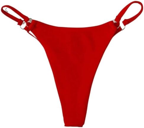 Women's Solid Color Ring Connected Sexy Bikini Bottom for Summer in Kuwait
