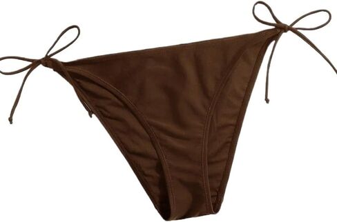 Women's Summer Beach Solid Color Tie-Side Bikini Bottom in Kuwait