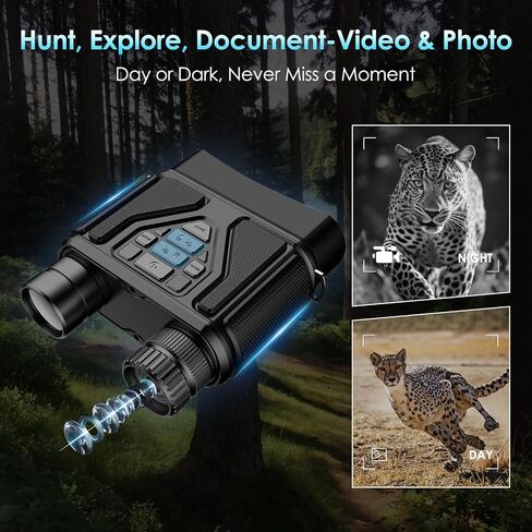 Night Vision Goggles-Digital Night Vision Binoculars with 8X Zoom & 32GB Card, 4000mAh Rechargeable IR Night Vision for Complete Darkness, Camping Gear, Gifts for Men in Kuwait