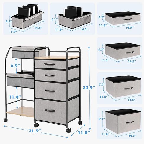 Fabuday Baby Diaper Caddy Organizer Cart - 4 Tier Rolling Diaper Cart with Wheels, Baby Essentials Organizers and Storage, Mobile Utility Carts for Bedside, Crib Nursury, Bedroom, Changing Table in Kuwait