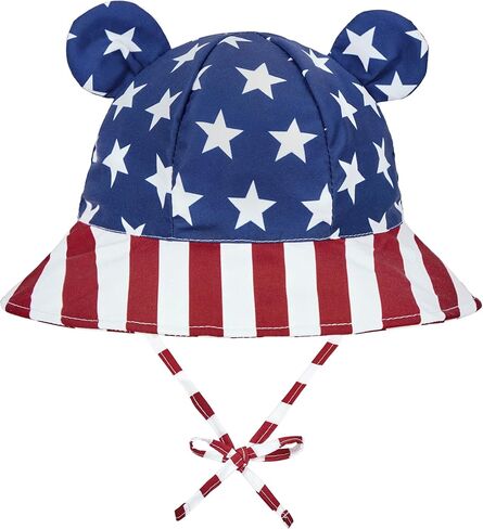 Baby Kids Sun Hat UPF 50+,American Flag Hat for Kids Toddler Boy Girl Patriotic 4th of July USA Hats, Summer Beach Outdoor Play Gift American Flag 12-24 Months in Kuwait