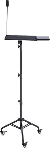 Zunate Laptop Tripod Stand with Wheels, Height Projector Floor Mount with Tray and Gooseneck Phone Holder for Office and Presentation Utility in Kuwait