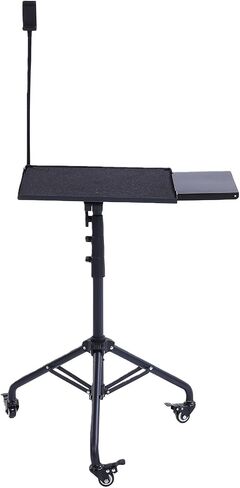 Zunate Laptop Tripod Stand with Wheels, Height Projector Floor Mount with Tray and Gooseneck Phone Holder for Office and Presentation Utility in Kuwait