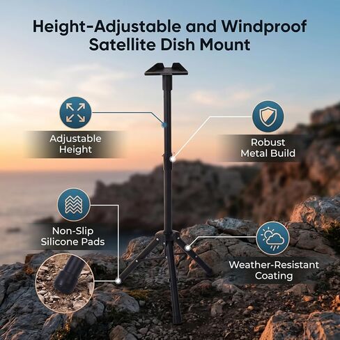 PUSOKEI Heavy Duty Tripod Stand for Gen 3, Portable 120cm Antenna Mount with Adapter, Non - Slip Rustproof Feet for Outdoor Camping RV in Kuwait