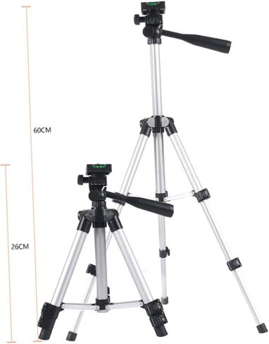 MERRYHAPY Adjustable Camera Tripod in Black with Live Bracket Made of Sturdy Aluminium Alloy and Abs, Lightweight for Tablet Supporter Outdoor Fishing and Photography Stand in Kuwait