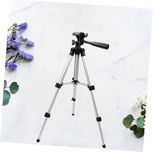 MERRYHAPY Adjustable Camera Tripod in Black with Live Bracket Made of Sturdy Aluminium Alloy and Abs, Lightweight for Tablet Supporter Outdoor Fishing and Photography Stand in Kuwait
