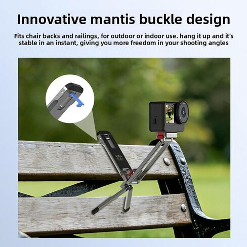 Magnetic Tripod for Action 6 Camera, Magnetic Quick Release Tripod Stand with Carabiner Clip and 3 Way Pan Head, 1/4 Inch Thread for Nano Cameras in Kuwait