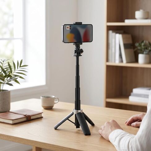 LICAEVEY Action Camera Selfie Stick Tripod, Extendable Portable Adjustable Height 31cm, with 1/4 Inch Screw and Anti Slip Grip, for Vlog Sports Photography Travel in Kuwait