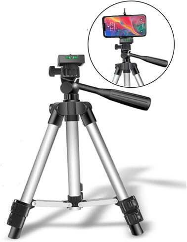 NUOBESTY Adjustable Outdoor Camera Tripod with Live Tablet Holder, Aluminum Alloy and Abs Material, Portable Photography Equipment for Travel and Selfie, Black in Kuwait