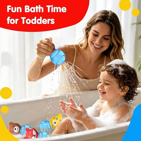 Sensory Bath Toys for Toddlers 1-3: 3PCS Bathtub & Pool Squirt Toys for Kids | Water Table & Tub Floating Toys | Silicone Water Sensory Toys for Boys & Girls Ages 1-6 Years Old in Kuwait