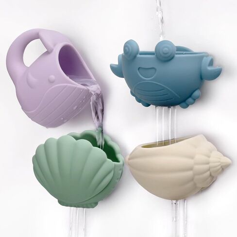 haakaa Tidal Tribe Waterfall Bath Toy Set - Mold Free Food Grade Silicone Bathtub Pouring Toys for Toddler 1-3, BPA-Free Bath Tub Toys for Babies & Infant 6-12 Months in Kuwait